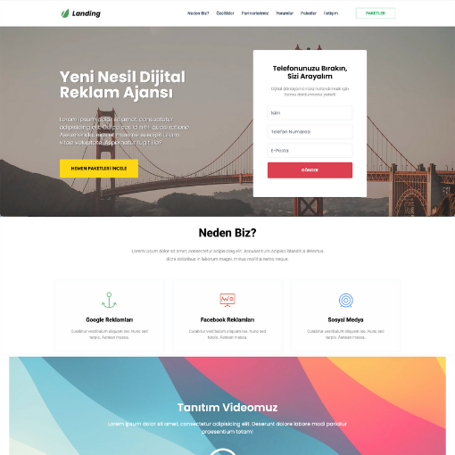 Tek Sayfa & Landing Page